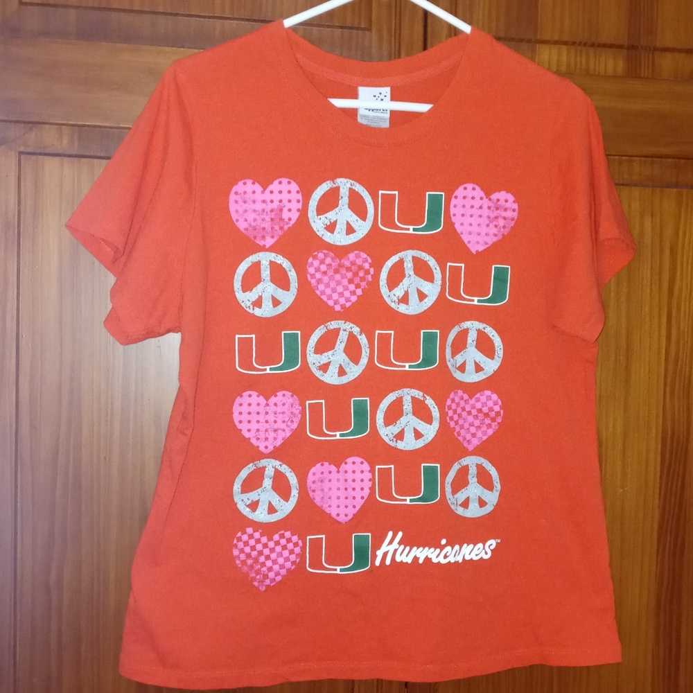 Miami Hurricanes Football Y2K T Shirt 2XL. Runs Small. More like a L.